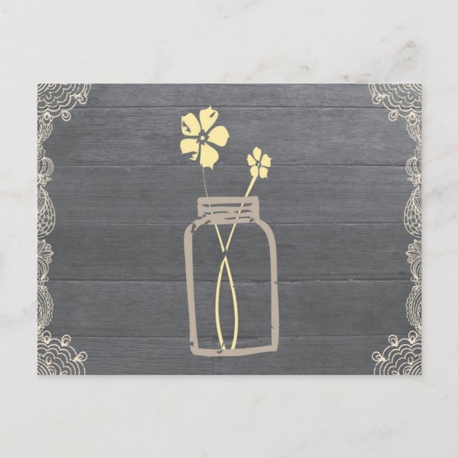 Rustikale Mason Jar Rezept Duschkarte Postkarte (Vorderseite)