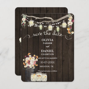 Rustikale Mason Jar String Lights Wasserfarben Blu