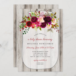 Rustikale Massagedüsen aus Blumenholz Babydusche  Einladung