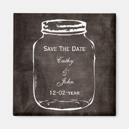 rustikale Masson Glas Hochzeit speichern Sie das D Magnet
