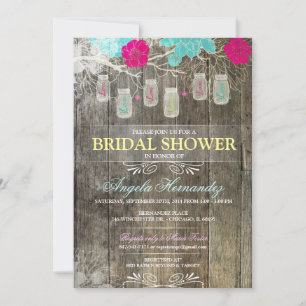Rustikale Maurer-Glas-Brautparty-Einladung Einladung