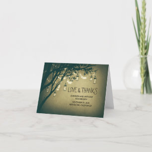 Rustikale Maurerkirschen und blinkende Lichter dan Dankeskarte