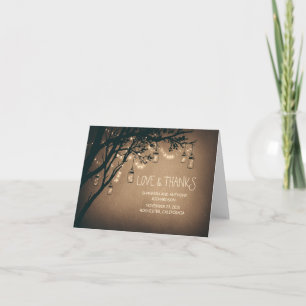 Rustikale Maurerkirschen und blinkende Lichter dan Dankeskarte