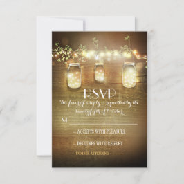 rustikale Maurerkrüge Lichter Hochzeit RSVP-Karten RSVP Karte