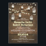 rustikale Maurerkrüge und leichte Einladungen für<br><div class="desc">Perfektes Design für rustikale Hochzeit mit Maurerkirschen und Lichterketten. — Alle Designelemente von Jinaiji</div>