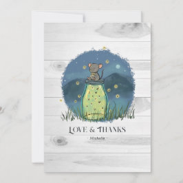 Rustikale Maus Firefly Mason Jar Dankeskarte