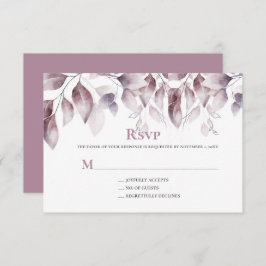 Rustikale Mauve Pink Botanische Hochzeit RSVP Karte