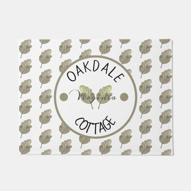 Rustikale Miet-Hütte Botanische Blätter Fußmatte (Vorderseite)