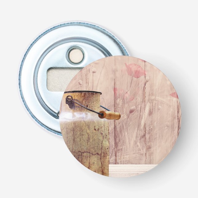 Rustikale Milch kann auf Holz landen Flaschenöffner (Vorderseite)