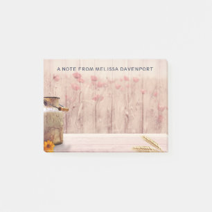 Rustikale Milch kann auf Holz landen Post-it Klebezettel