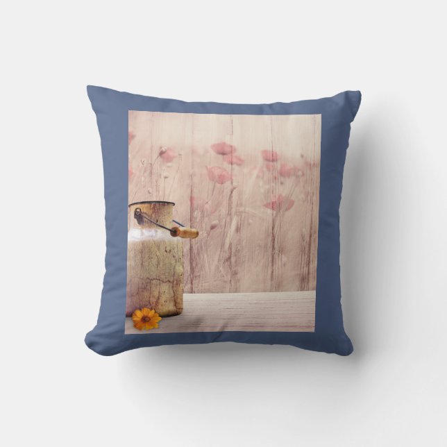 Rustikale Milch kann auf Imitat Holz Country Style Kissen (Vorderseite)