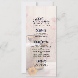 Rustikale Milchkarte zum Hochzeitsmenü Einladung