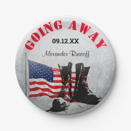 Rustikale Militärische Feier Pappteller