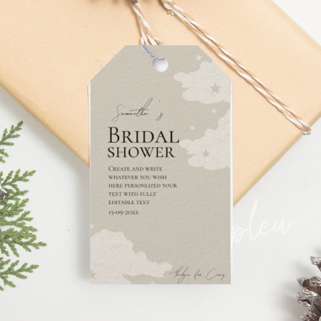 Rustikale Minimal Cloud Baby Dusche Danke Geschenkanhänger (Von Creator hochgeladen)