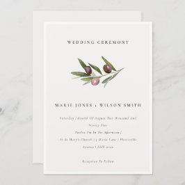 Rustikale Minimal Olive Branch Foliage Einladung