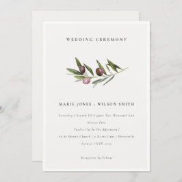 Rustikale Minimal Olive Branch Foliage Einladung