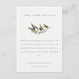 Rustikale Minimal Olive Branch Foliage Hochzeit De Begleitkarte
