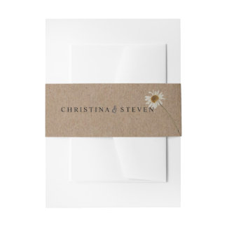 Rustikale Minimalblütenhochzeit Einladungsbanderole