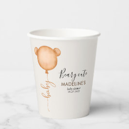 Rustikale Minimalistisch Beary Niedlich Baby Dusch Pappbecher