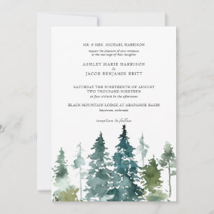 Rustikale Minimalistisch Hochzeit   Aquarellkiefer