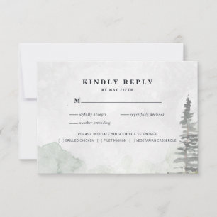 Rustikale Minimalistische Hochzeits-RSVP Wasserf Ankündigung