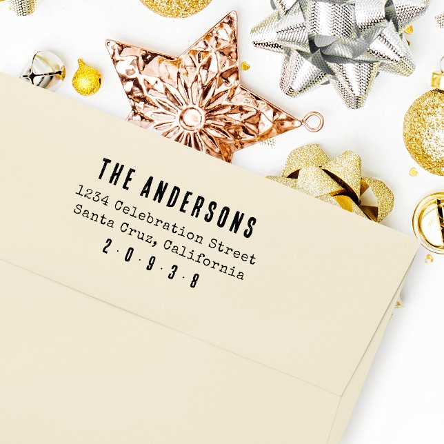 Rustikale Minimalistische Schreibmaschinenfamilie  Permastempel (Von Creator hochgeladen)