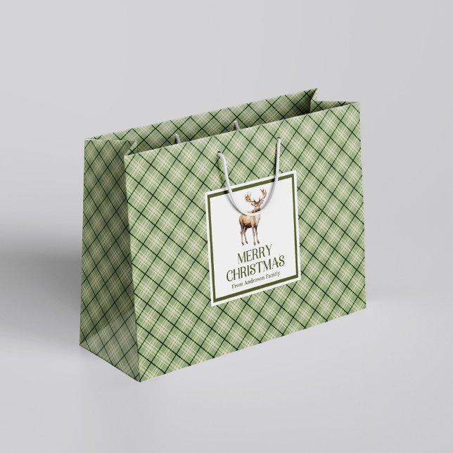 Rustikale Minimalistische Weihnachtsgeschenktasche Große Geschenktüte (Rustic Minimal Christmas Gift Bag Earthy Neutrals)