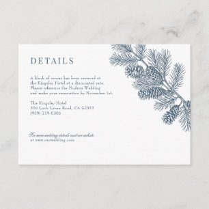 Rustikale Minimalistische Winter-Hochzeitskarte Begleitkarte