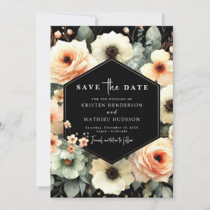 Rustikale Minimalpfirsichhochzeit Save The Date