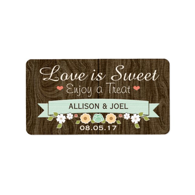 Rustikale Mint Boho Liebe ist Sweet Fevor Labels Adressaufkleber (Vorne)