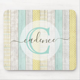 Rustikale Minze & Yellow Boho Geo Moderne Personal Mousepad
