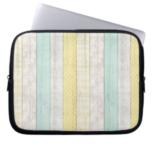 Rustikale Minze & Yellow Boho Geometric Moderne Hü Laptopschutzhülle