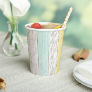 Rustikale Minze & Yellow Boho Geometric Moderne Hü Pappbecher