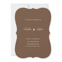 Rustikale Mocha-Braune Hochzeitseinladung