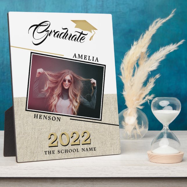 Rustikale Moderne 2022 Graduate Foto Abschluss Fotoplatte (Seite)