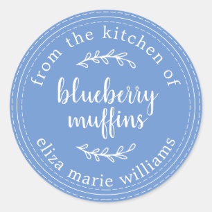 Rustikale moderne Backwaren Blueberry Muffins Blue Runder Aufkleber