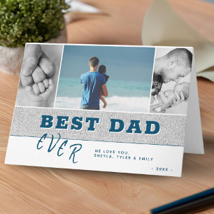 Rustikale moderne beste Dad Vätertag-Fotocollage Karte