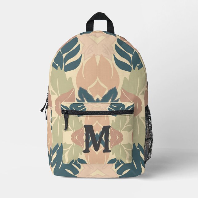 Rustikale moderne Blätter 9 Bedruckter Rucksack (Vorderseite)