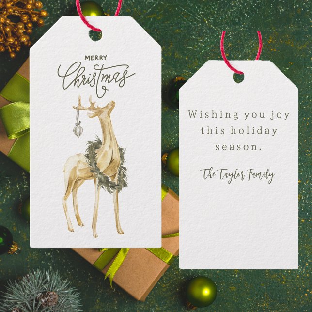 Rustikale Moderne Elegante Weihnachtsmann Geschenkanhänger (Von Creator hochgeladen)