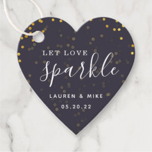 Rustikale Moderne Gelassen Liebe Sparkle Hochzeits Geschenkanhänger