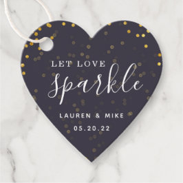 Rustikale Moderne Gelassen Liebe Sparkle Hochzeits Geschenkanhänger