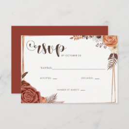 Rustikale moderne handgeschriebene Script-Hochzeit RSVP Karte