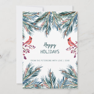 Rustikale moderne Happy Holidays Schrift ohne Foto Feiertagskarte
