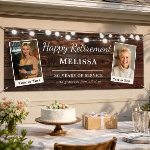 Rustikale moderne Happy Rente Individuelle Name Fo Banner