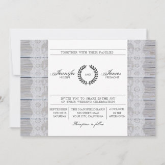 Rustikale, moderne Hochzeitseinladung Einladung