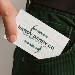 Rustikale moderne Holzkörner Handyman Hammer Contr Visitenkarte