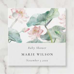 Rustikale moderne Pastel Blush Wasserlilie Babydus Geschenkanhänger