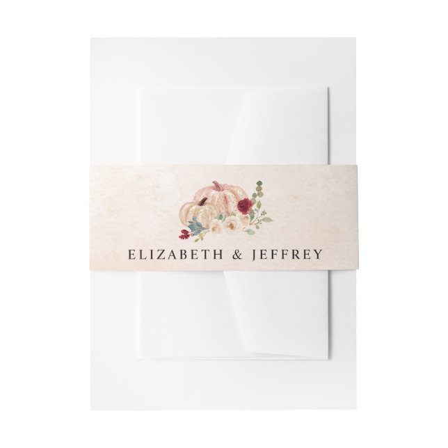 Rustikale moderne Pumpkins Land Hochzeit im Herbst Einladungsbanderole (Vorderseite Beispiel)