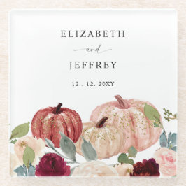 Rustikale moderne Pumpkins Land Hochzeit im Herbst Glasuntersetzer