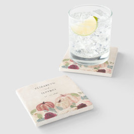 Rustikale moderne Pumpkins Land Hochzeit im Herbst Steinuntersetzer